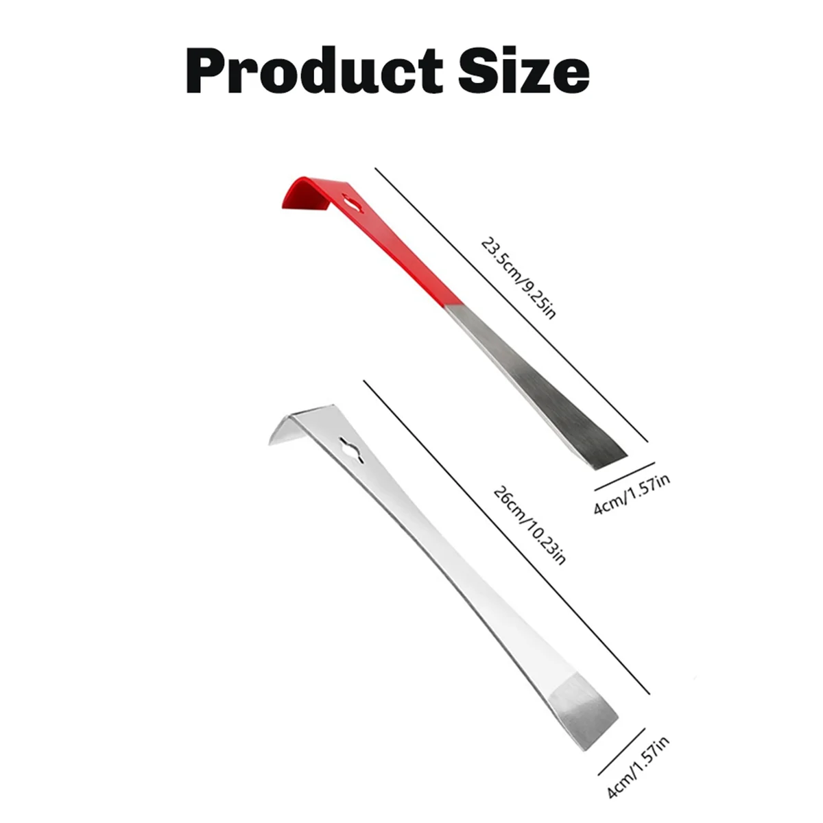 ABNH 2PCS Barra di leva Raschietto Estrattore per chiodi Piede di porco piatto in acciaio inossidabile Bordo angolato Barra di leva per tirare e raschiare Strumento Ape Gear