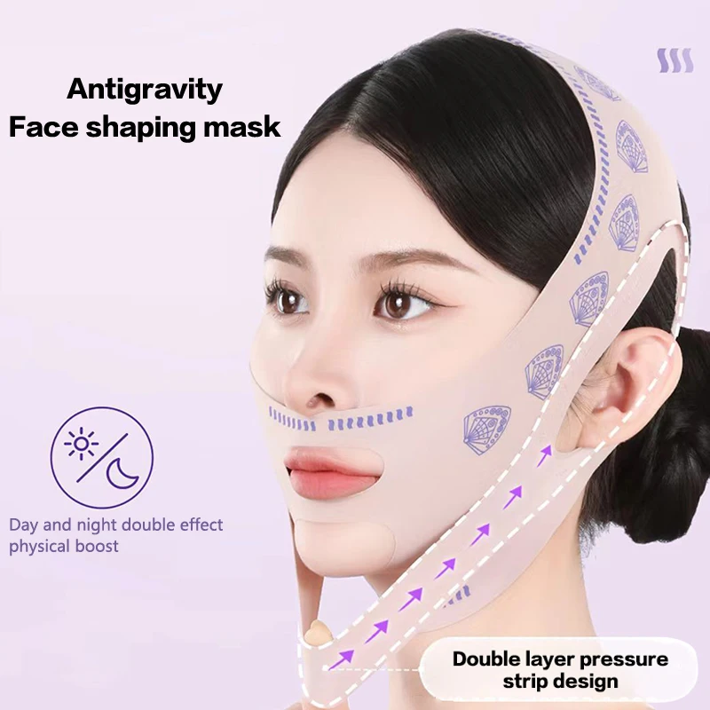 Single/Double Layer Design Chin Up Mask V Line Shaping Gezichtsmaskers Face Sculpting Slaapmasker Gezichts Afslankband Face Lifting B