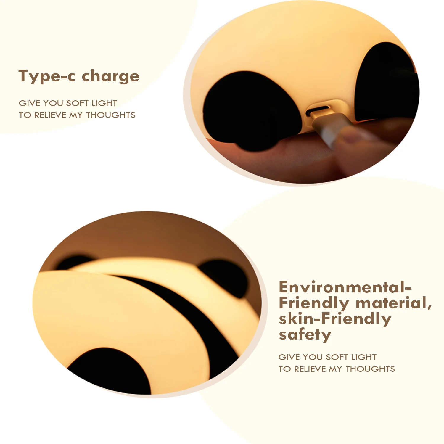 Veilleuse en silicone, style panda