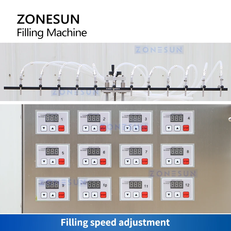 ZONESUN-Máquina De Enchimento De Garrafas Semi Automática, Enchimento De Água De Bomba Magnética, Embalagem Líquida De Bebidas, ZS-MPYT12P