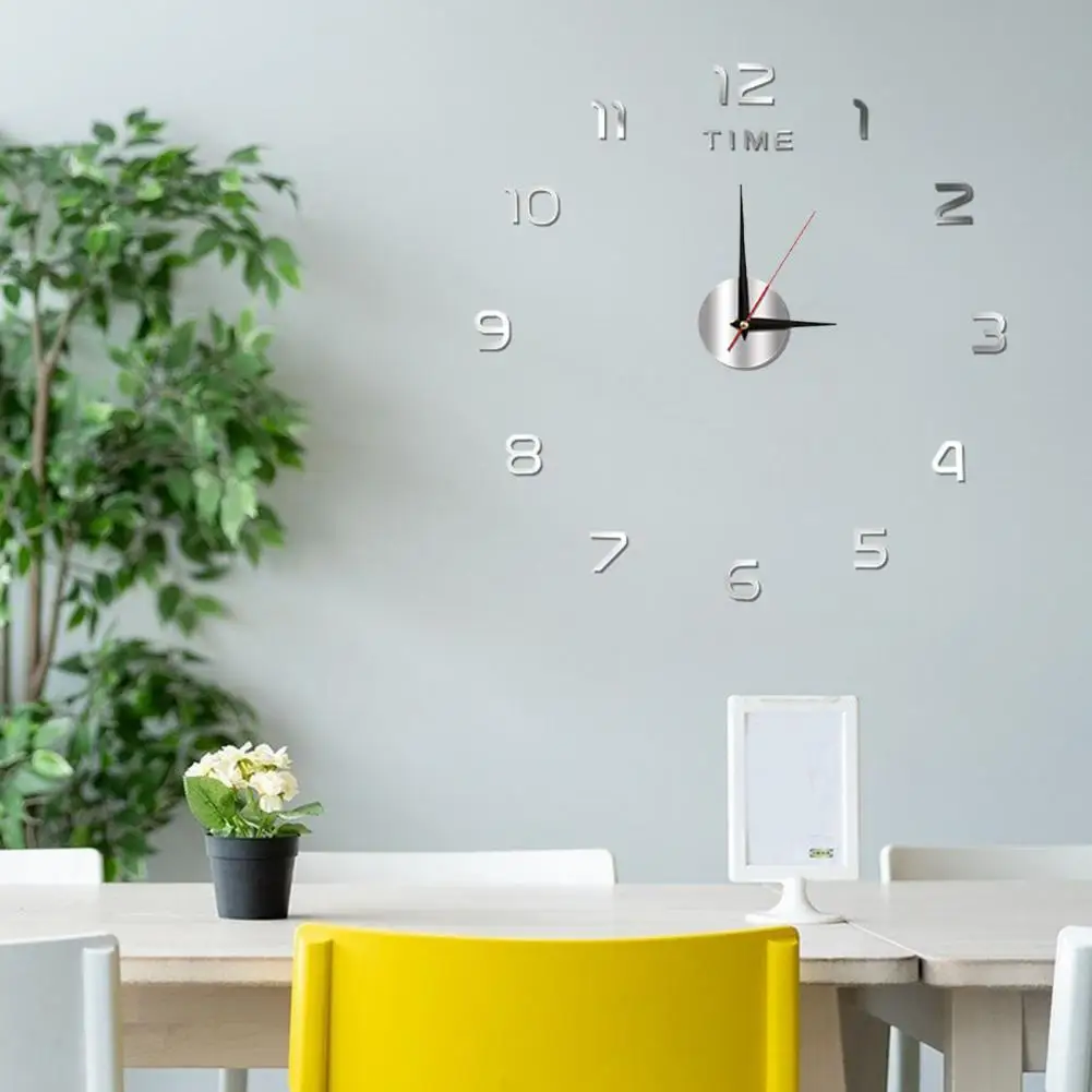 Luminous Wall Clock Modern Design Easy to Install Battery Powered Silent Decorative 3D DIY Wall Clock for Living Room