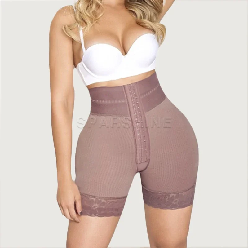 Double Compression Butt Lifter Zipper Shorts High Waisted Butt Pads Seamless Hip Enhancer Breathable Underwear Tail Lift Effect