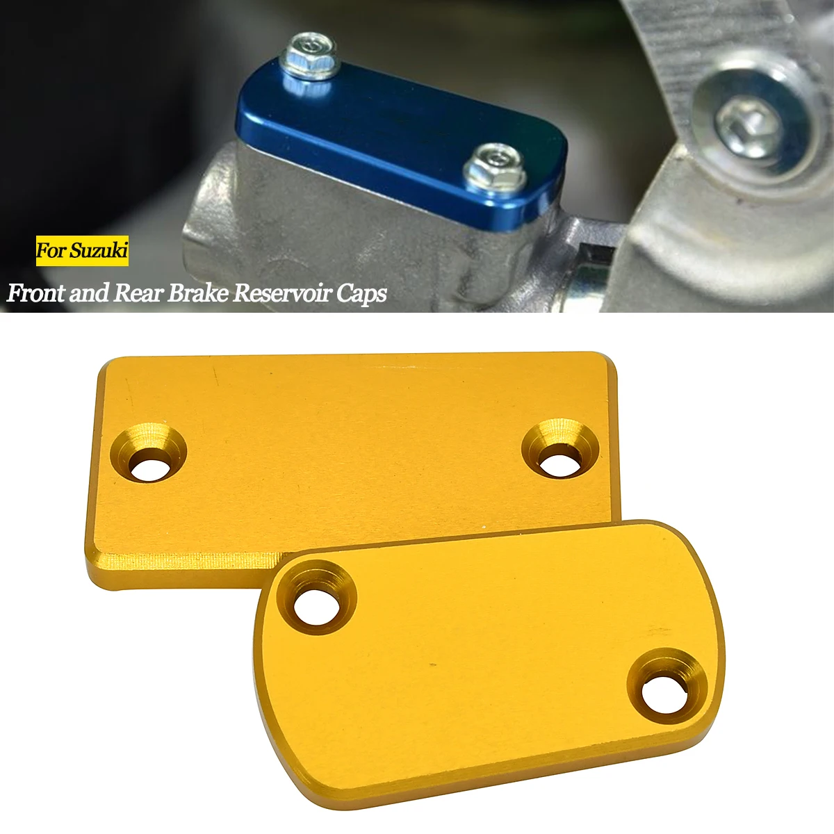 

Motorcycle Front and Rear Brake Reservoir Caps Oil Fluid Cover For Suzuki RM125 250 RMZ250 2004-2018 RMZ250 2004-2018 RMX450Z