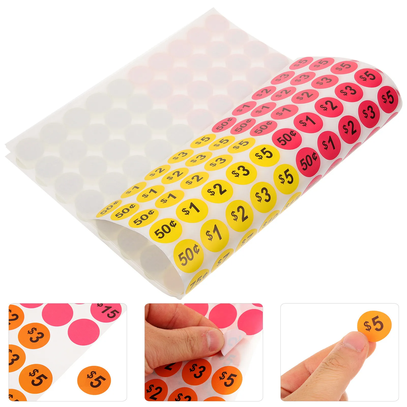 

10 Sheets Price Stickers Round Bright Color Sale Stickers Supermarket Retail Store Price Tags Small Business Pre-Priced Decals