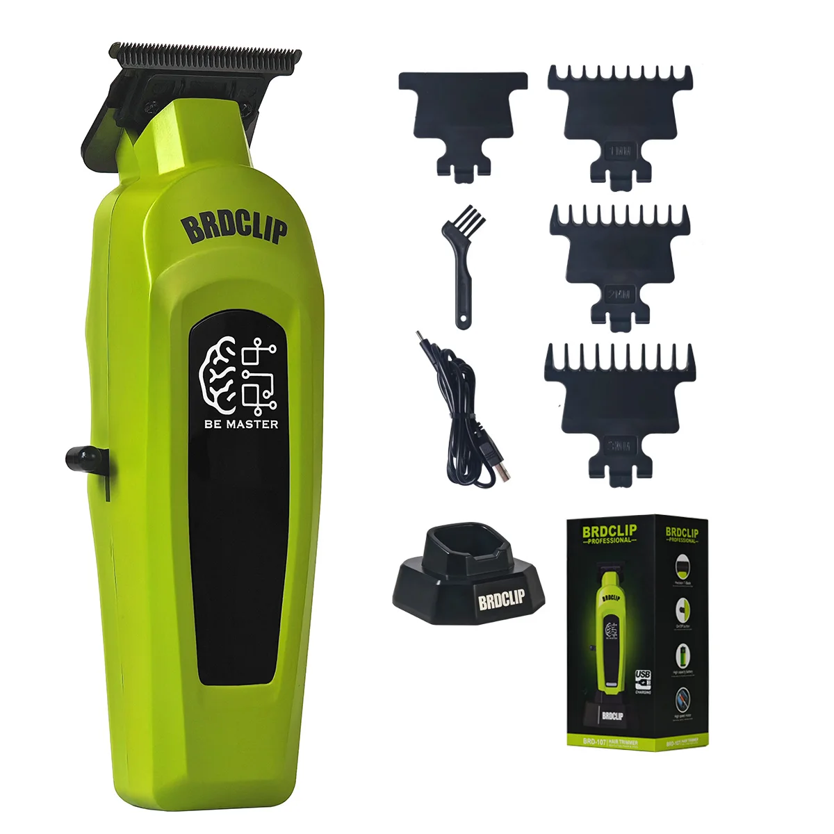 BRDCLIP BRD9615 9000PRM Professioneller Herren-Haarschneider, Friseur-Finish, elektrischer Haarschneider, DLC, blaue Klinge, Haarschneidemaschine