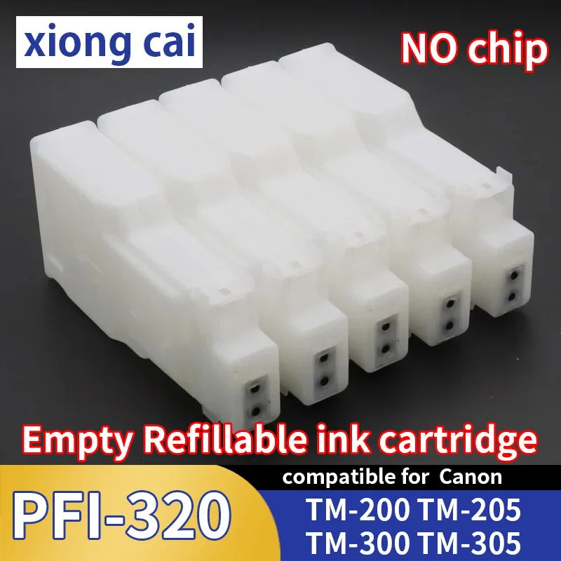 Without Chips PFI-320 PFI320 Empty Refillable ink cartridge compatible for Canon TM-200 TM200 TM205 TM-205 TM-300 TM-305 Printer