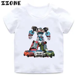 Tobot Evolution Transformer Robot Car Print Kids T-Shirts Girls Clothes Cartoon Baby Boys T shirt Summer Children Tops, ooo2179