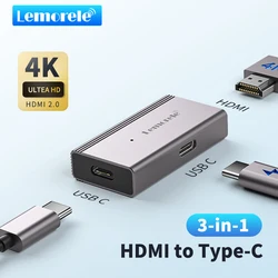 Lemorele 4k AR Glasses Adapter HDMI to Type-C AR Glasses Charging Converter USB-c Video Adapter for Xreal Airs Rokid Switch