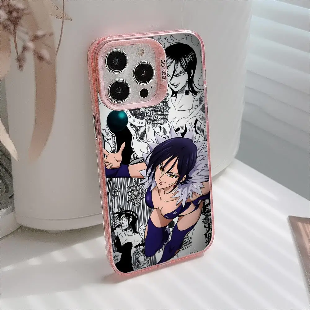 Seven Deadly Sins Merlin Phone Case for iPhone 17 16 15 14 13 12 11 X XR XS Air Pro Max Plus Pink Colorful Silver Cover - view 4
