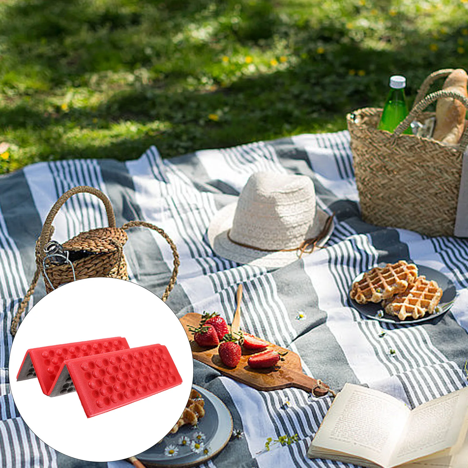 

Foldable Camping Mat 120x60cm Lightweight Portable Waterproof Picnic Cushion Seat Pad Outdoor Travel Mats Red Color