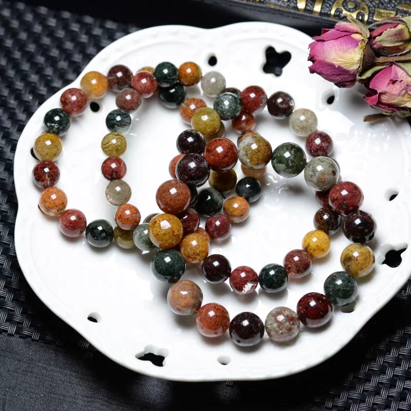 

Natural Colorful Phantom Quartz Round Beads Bracelet Phantom Women Men Stretch Crystal Bracelet 8mm 9mm Brazil AAAAA