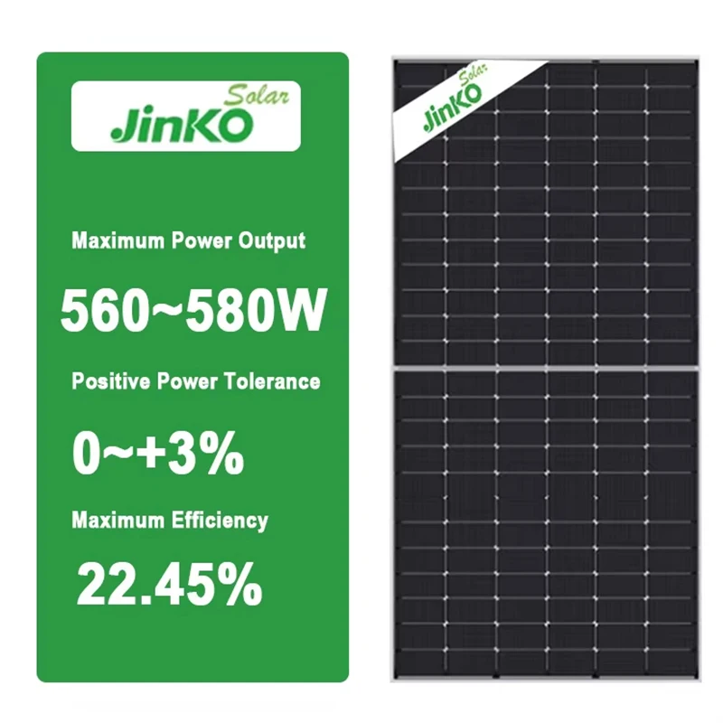 Jinko Mono Dual Glass Pv Module 72 Half Cell 585W 575W 580W 590W N Type Bifacial 16BB 182MM Solar Panel 595W 600W 144 Half Cut