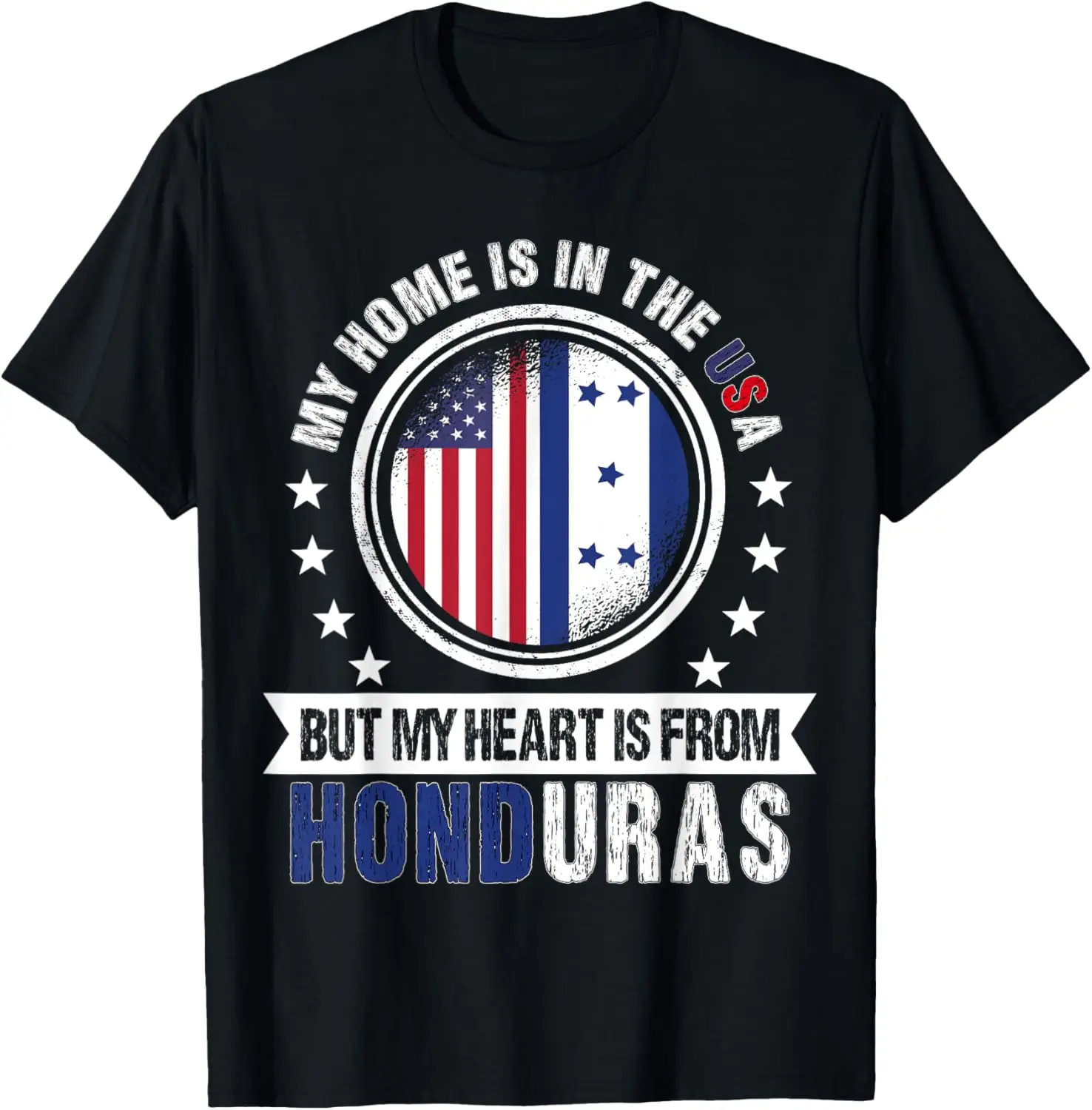 American Honduran Flag Heart from Honduras American Patriot T-Shirt
