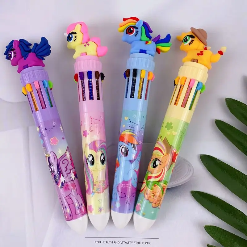 Imagem -03 - Bolígrafo my Little Pony 36 Uds. 10 Colores Suministros de Escritura para Estudiantes de Oficina Bolígrafo de Presión de 07 mm Papelería Suministros para Estudiantes Regalo