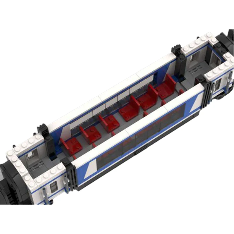 子供のための都市鉄道車両の建設,青い白,高速列車,ビルディングブロック,組み立て,部品,ディスプレイ,子供のための創造的なおもちゃ