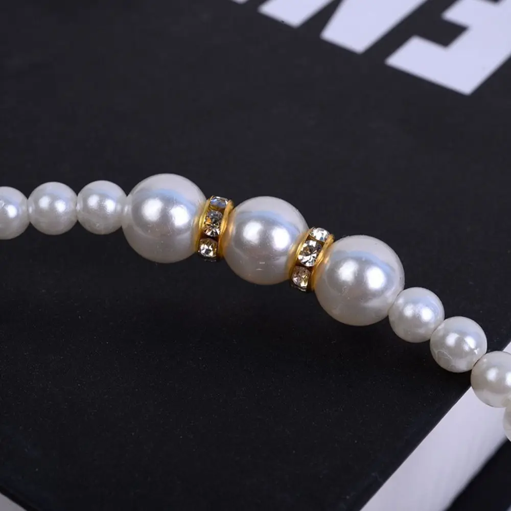 طوق شعر أبيض باللؤلؤ واللؤلؤ ، طوق شعر متعدد الاستخدامات ، غطاء رأس بلاستيكي ، إكسسوارات شعر ، جديد