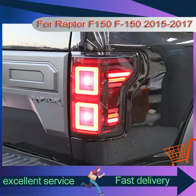 LED Taillights For Ford Raptor F150 F-150 2015-2017 Modified Rear Lamp Assembly Driving Brake Reversing Lights Car Accessories