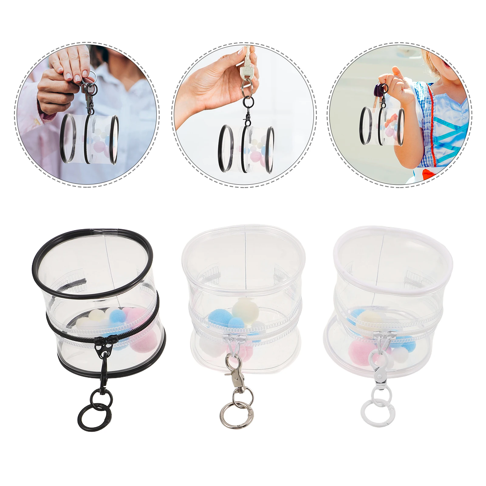 

3 Pcs Storage Bag Action Figure Organizer Case Keychain Pocket Display for Figures Pvc Clear Walk Baby with