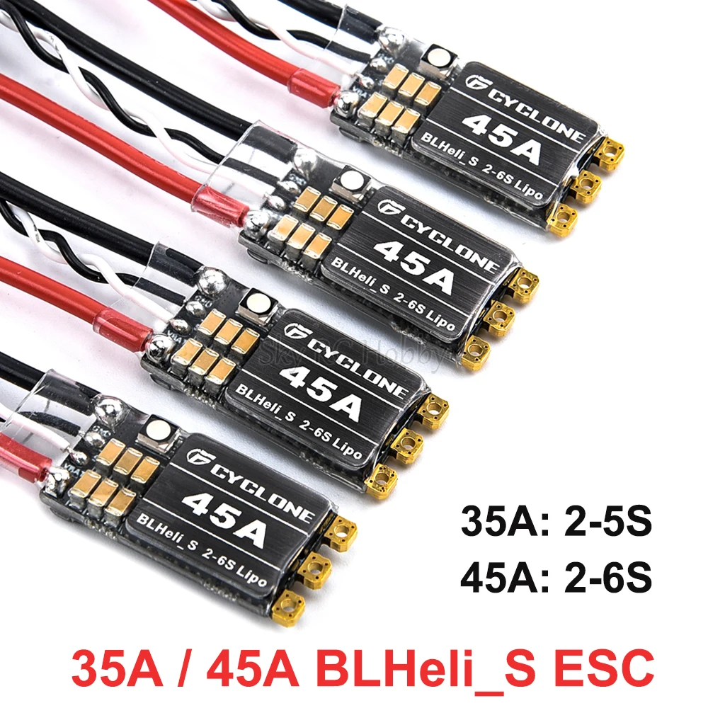 

1/2/4PCS Cyclone 35A 45A BLHeli_S ESC Support 2-5S Power Supply DShot150/300/600 Oneshot125 For RC FPV Quadcopter Airplane Drone