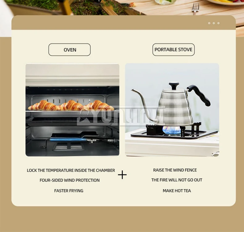 Horno portátil para hornear, quemador de Gas para acampar al aire libre, máquina de cocina, parrilla, estufa de Gas, horno para Pizza, Horno Pizza Electrico