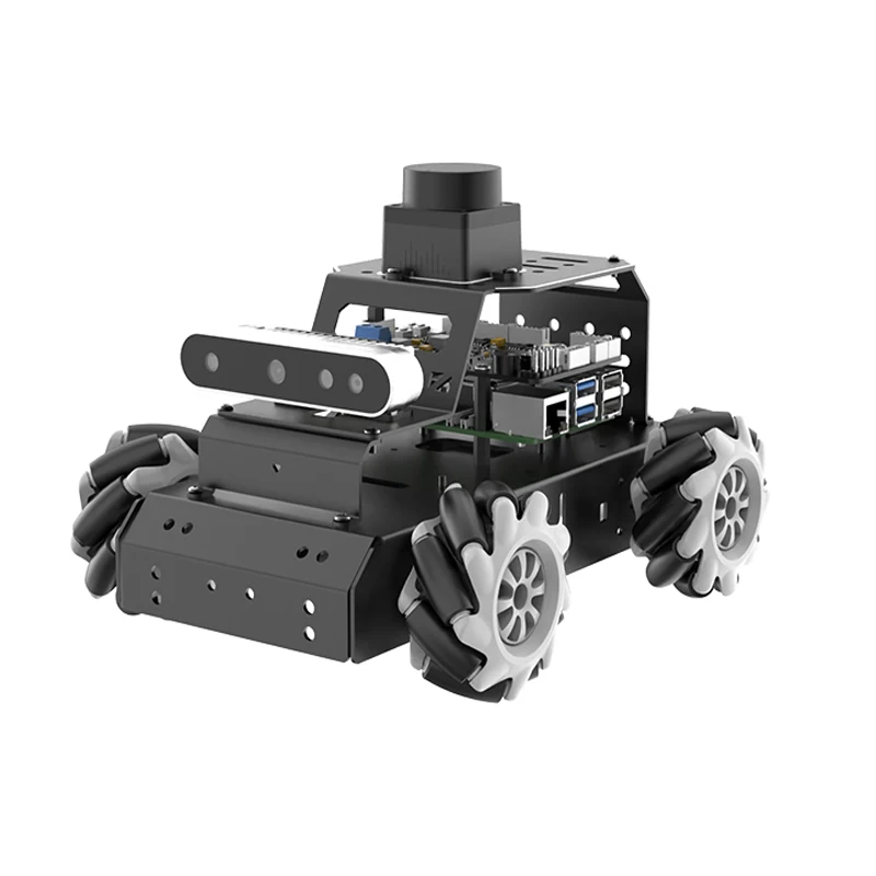 سيارة روبوت 4WD مع كاميرا Lidar أحادية/عمق RC لسيارة Raspberry Pi 5 ROS Robot Kit تدعم SLAM وخزان القيادة المستقل