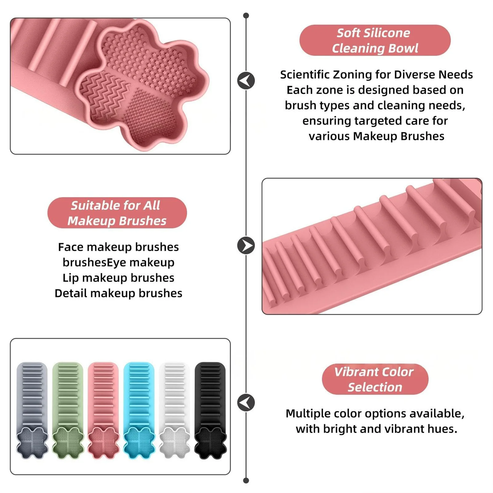 Zachte siliconen make-upborstels Wandgemonteerd droogrek Cosmetische penselen Cleaner Tool Ponsvrije hangende organizer voor schoonheidstool