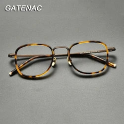Titanium Optical Glasses Frame Men Vintage Square Myopia Prescription Eyeglasses Frame Women Retro Designer Luxury Brand Eyewear