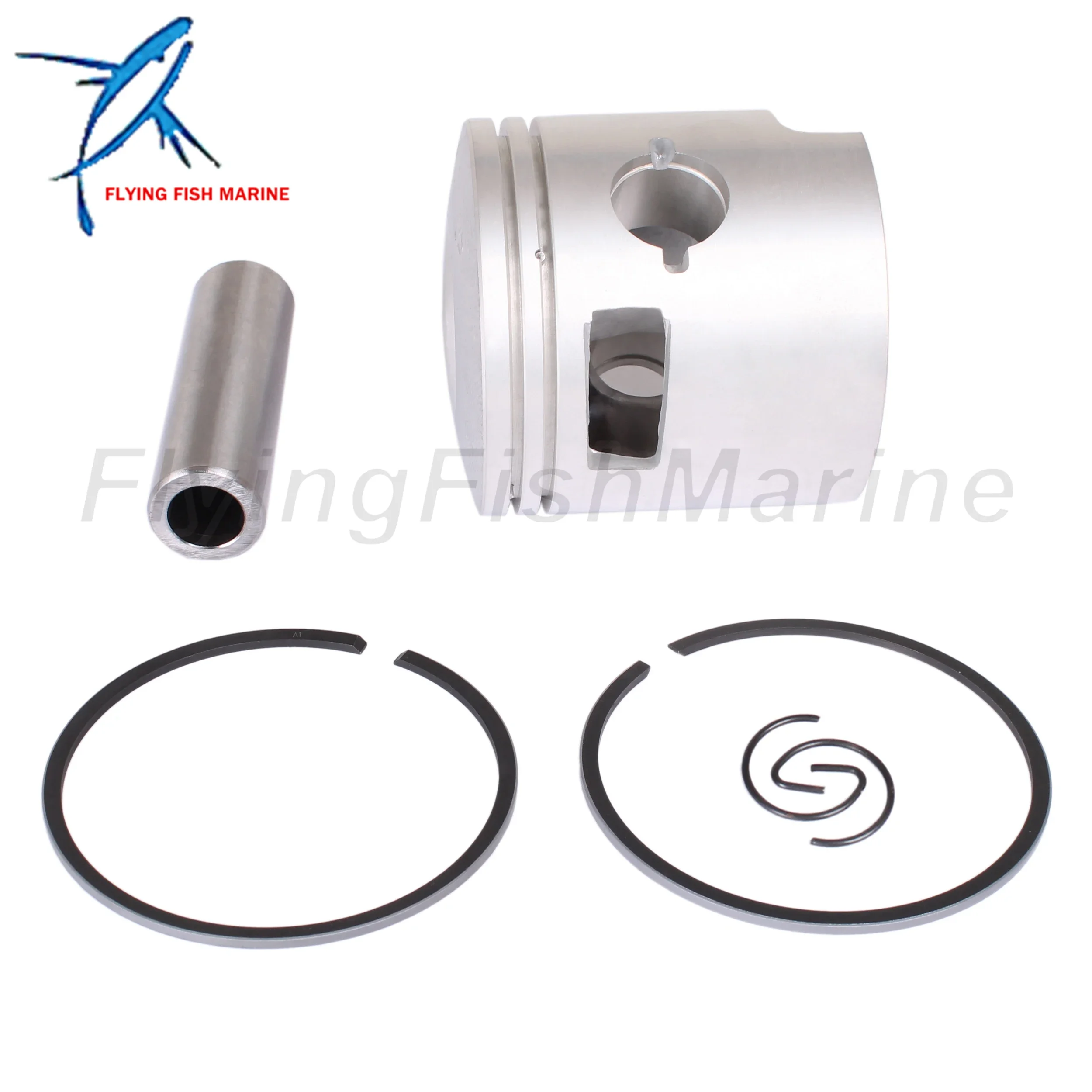 Outboard Motor 61N-11631-00-95 18-4144 STD Piston Set & 61N-11603-00 18-3957 Ring for Yamaha 25HP 30HP C30ELR C30MLH, 72mm STD