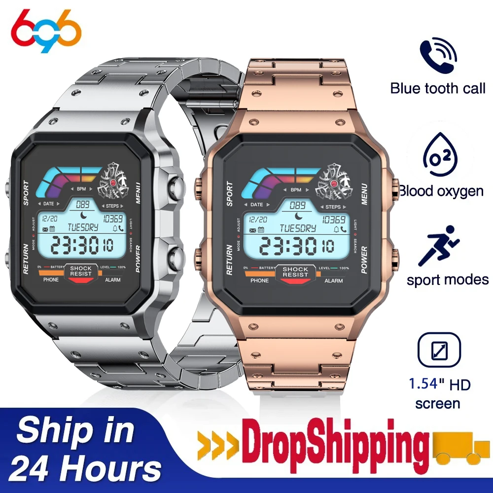 

New Smart Watch Men Sports Stopwatch Heart Rate Health Watches Blue Tooth Call Voice Assistant Waterproof Outdoors Smart Watches