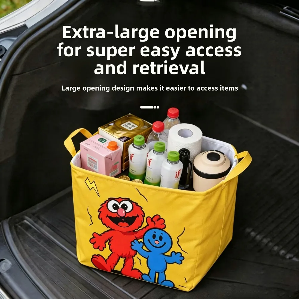 1pc Foldable Car Trunk Storage Box Multifunctional Auto Sundries Organizer Basket for Vehicle Daily Travel Supplies