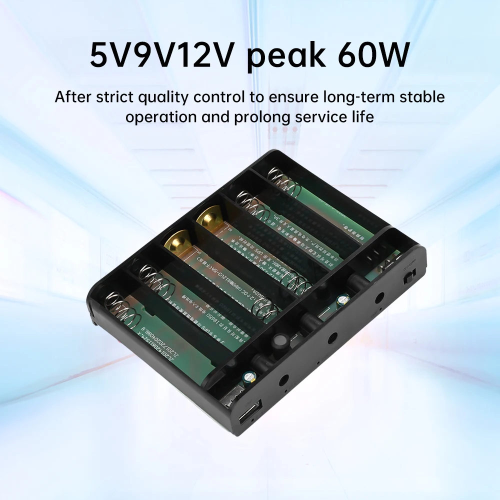 Battery Box for 5V 9V 12V Output 6x 18650 Battery UPS Uninterrupted Power Supply DIY Power Bank Box for House Router