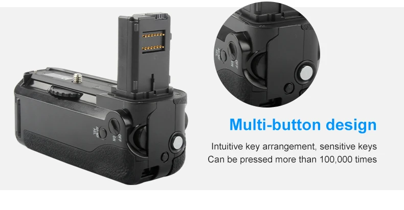 VG-C1EM Vertikaler Batteriegriff für Sony A7 A7S A7R Spiegellose Kameras Doppelte NP-FW50 Steckplätze Vollformat-Handgriff für Porträtaufnahmen – Detail 7