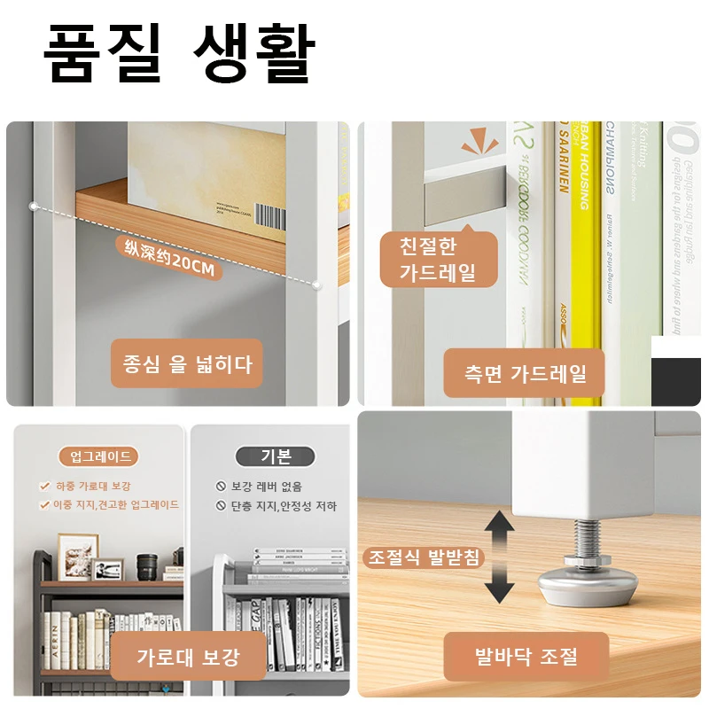 Bookshelf Desktop Multi-layer Desk Storage Shelf Student Computer Desk Table Hole Board Bookcase With Grid Table Wooden Shelves