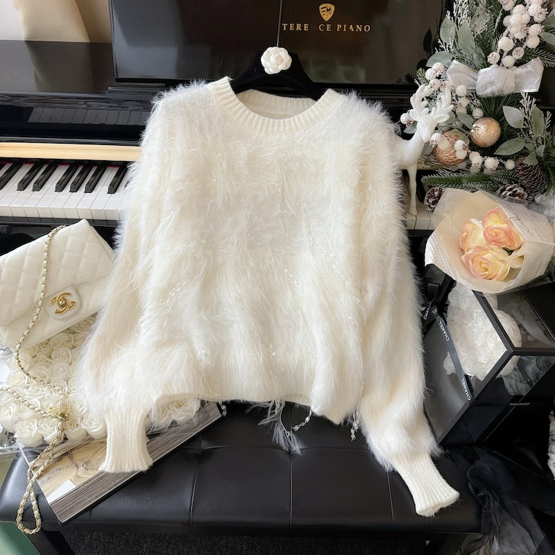 

Top Small Short Fringed Sweater Autumn and Winter Bottoming Shirt Fashionable Foreign Versatile Wool Knitted Sweater