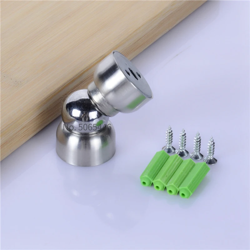 Magnetic Door Stops Mini Stainless Steel Ultra-short Door Stopper Hidden Holders Floor Hardware Fitting With Screws 5.6cm