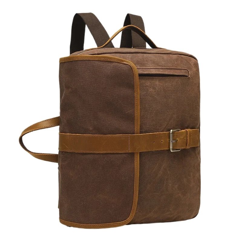 

Vintage Waxed Camera Bag Genuine Leather Waterproof Crossbody Shoulder Bag for Travel Hiking Photography Men Women