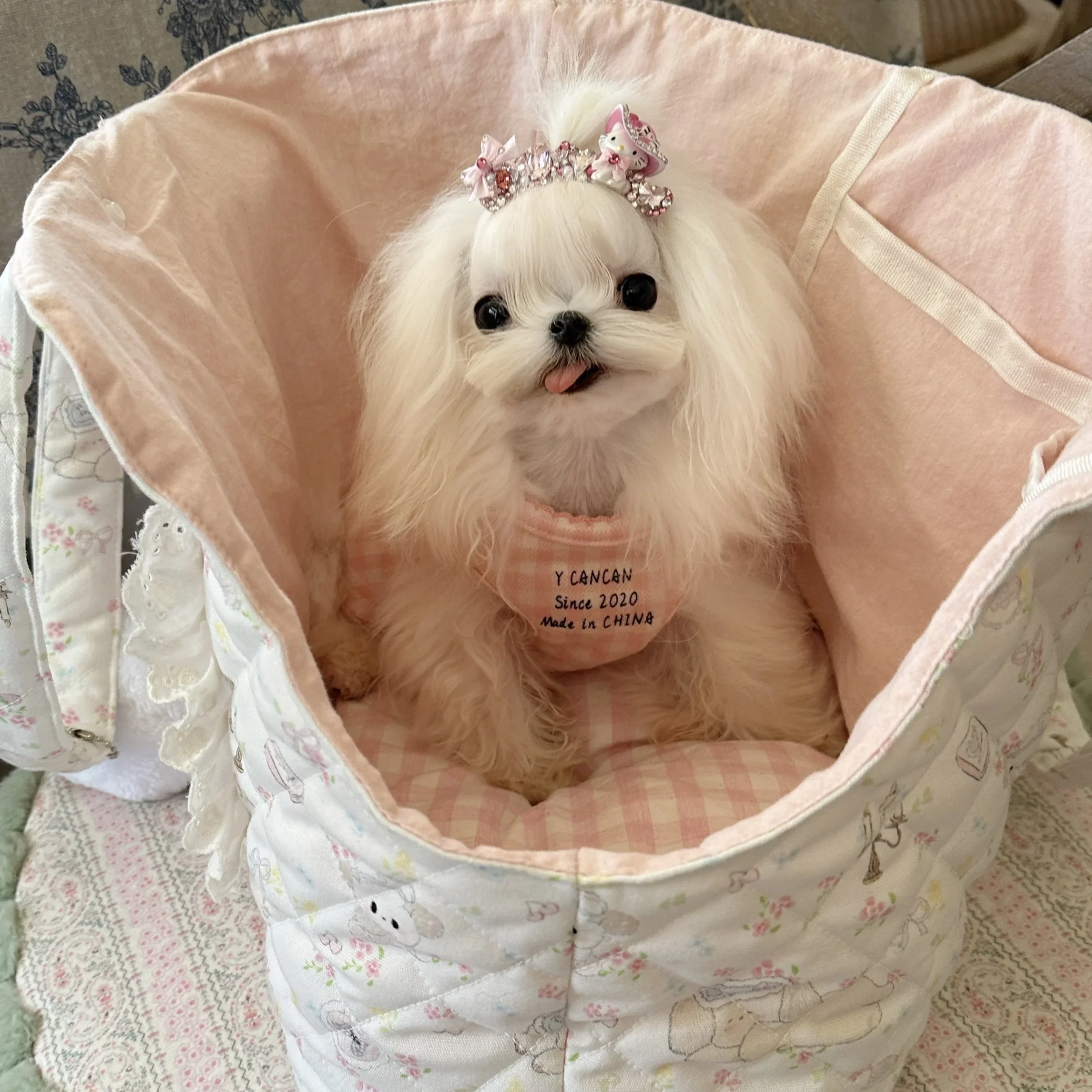 FurStarSweet Pink Plaid Pet Handbag Small Dog Carrier Bag Pomeranian Chihuahua Yorkshire Terrier Puppy Carriers Dogs Accesorios
