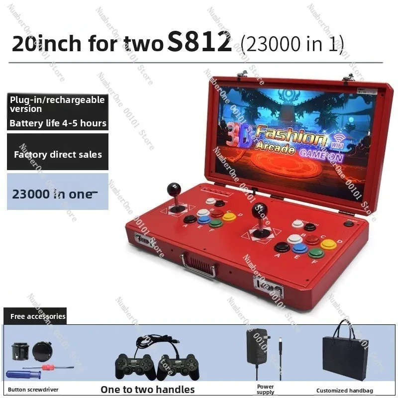 Portable Retro Arcade Game Console, Dual Joystick Fighting Handheld Toy Built-in Games Support TV Output