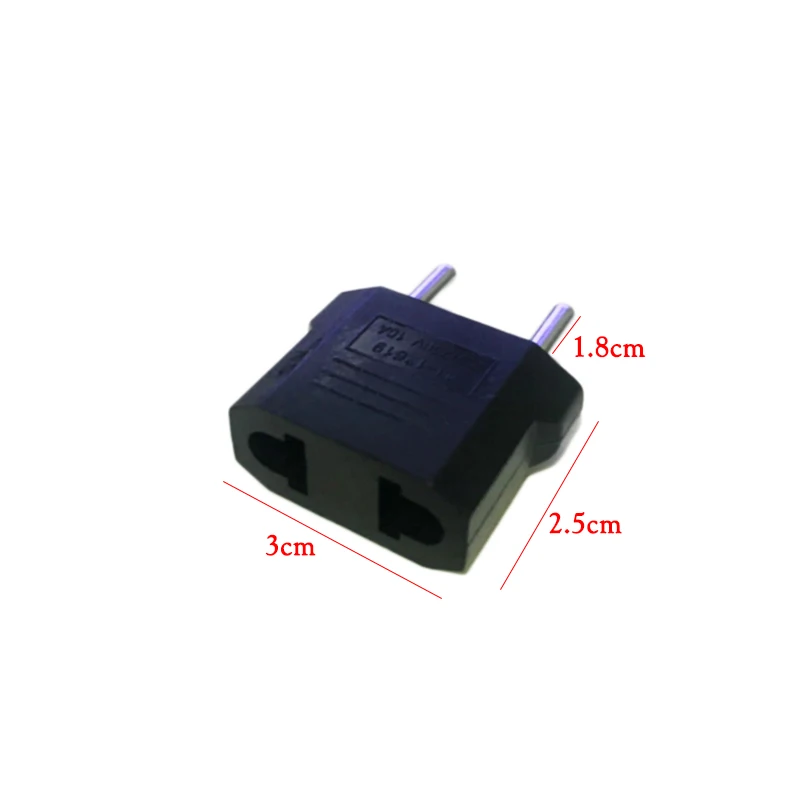 1PC EU to USA Plug Adapter Universal Charging Convertor Power Adapter Portable Travel Transform Power Socket Plug Adapter Black