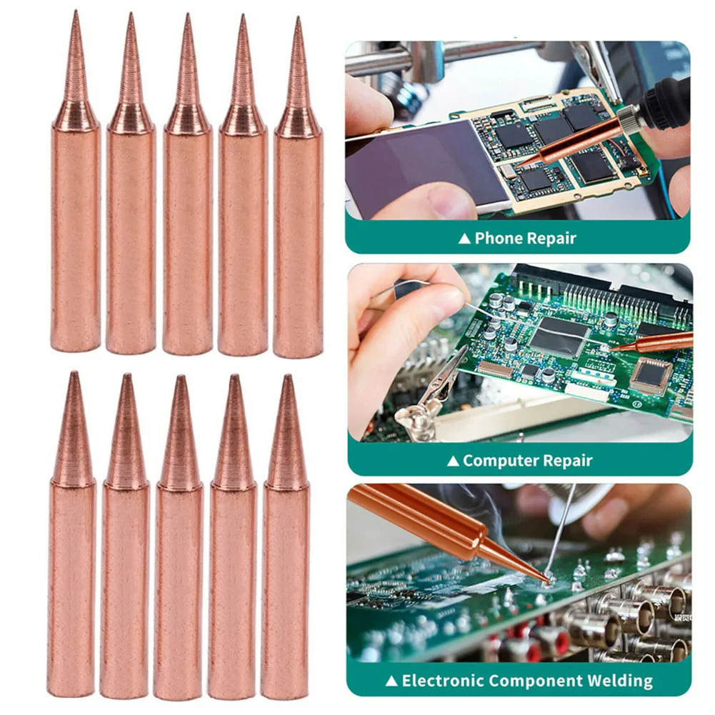 

Newest Reliable Useful Tools Soldering Iron Tip 900M-T 10PCS 200~480℃ 4mm 6mm For Saike 936 852d+