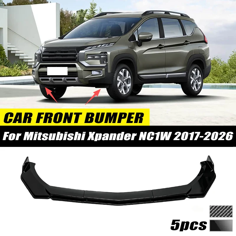 For Mitsubishi Xpander NC1W 2017-2026 Front Bumper Lip Front Guard Spoiler High-quality ABS Material Body Kit Front Lip