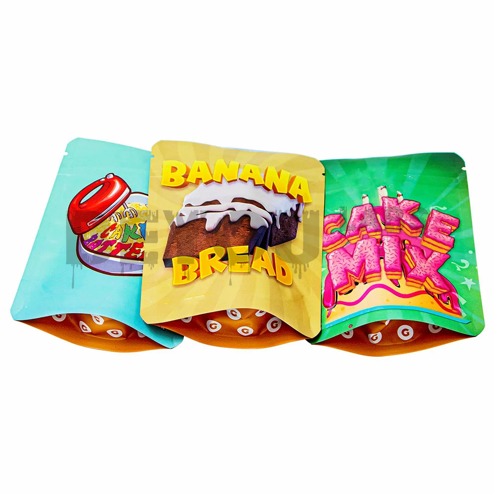 3.54X4.33in Zip Lock Bag Reusable Bags Smellproof Stand Up Empty Package Pouch for Candy Gummy Cookie Food Storage Custom 10PCS