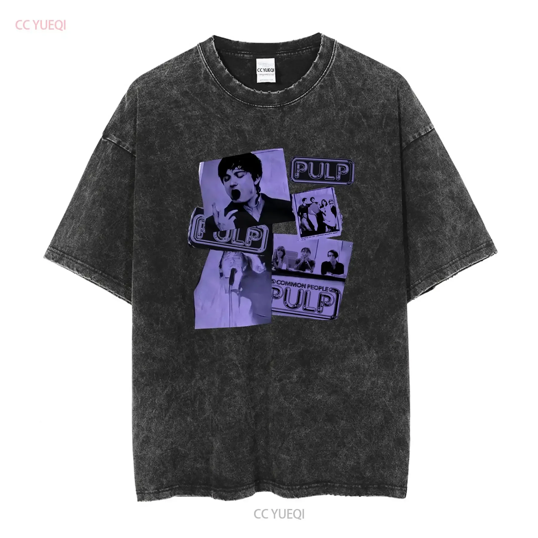 Remake Pulp 'Common People' T Shirt 1995 Jarvis Cocker Britpop TE2538 long sleeves vintage Washed homme Soft graphic streetwear
