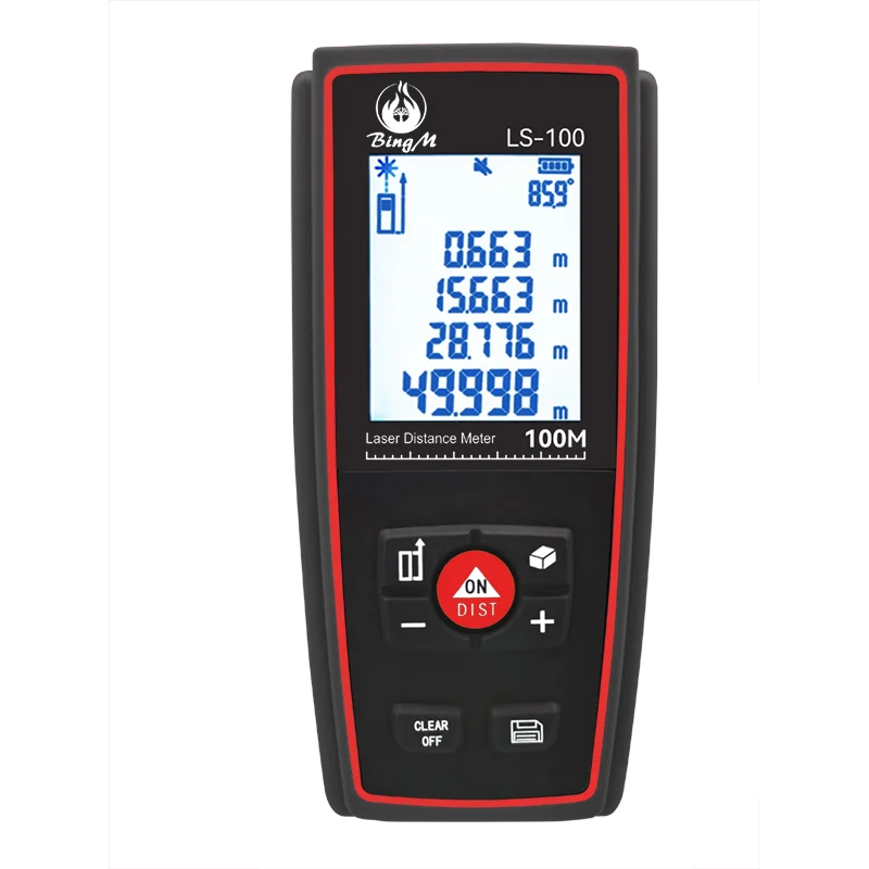 High Standard Wholesale Handheld LCD Display Green Laser Distance Meter LS-100 measure angle/ area/volume tool