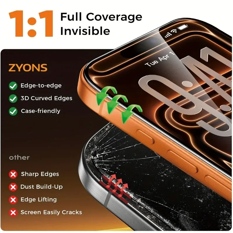 3 عبوات من واقي الشاشة من الزجاج المقسى بتغطية كاملة لهاتف iPhone 17 16 Pro Max 15 14 Plus 13 12 11 Pro Mini 16e طبقة زجاجية هوائية