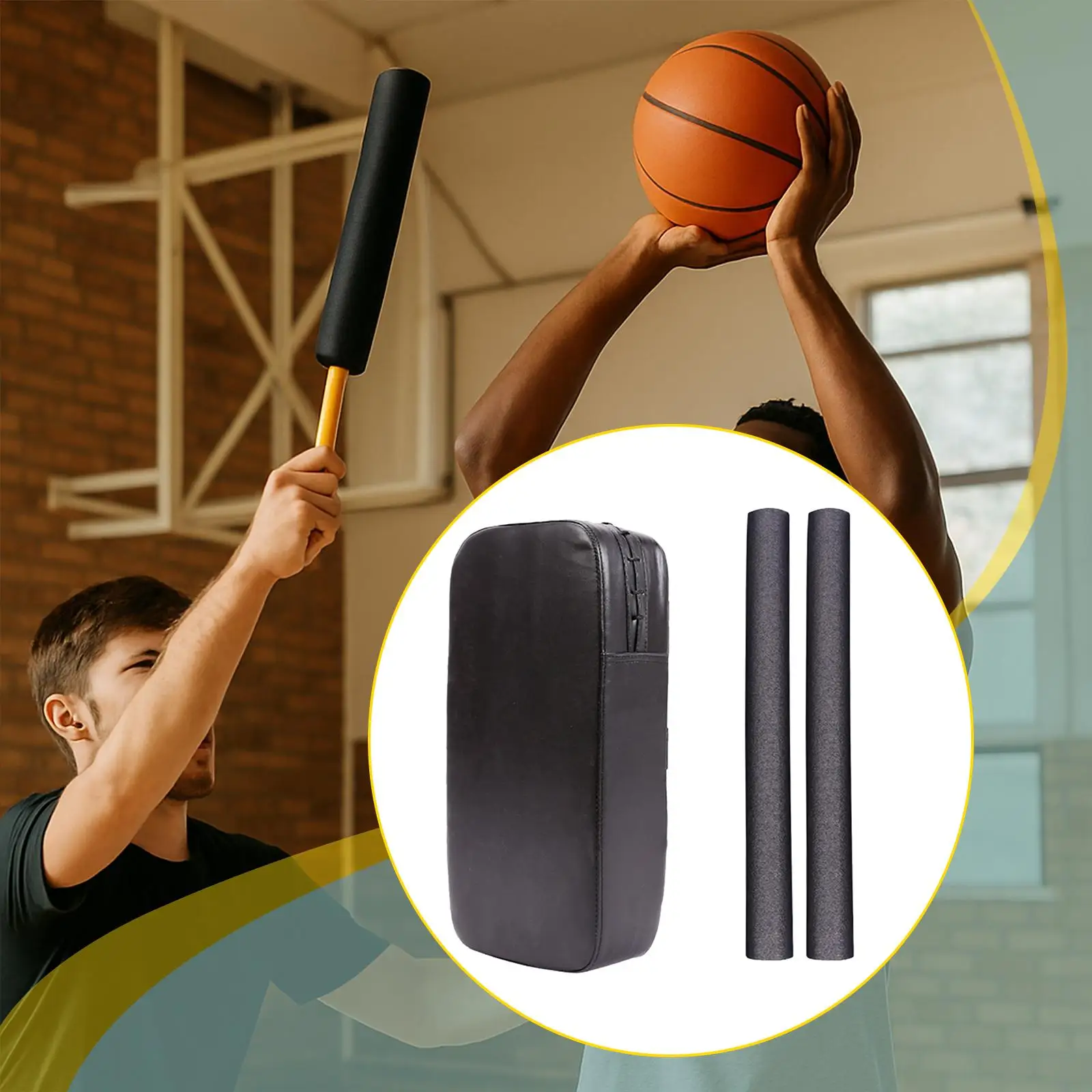 แผ่นบล็อกกิ้งหนัง PU พร้อมที่จับสำหรับการฝึกซ้อมบาสเกตบอลและฟุตบอล