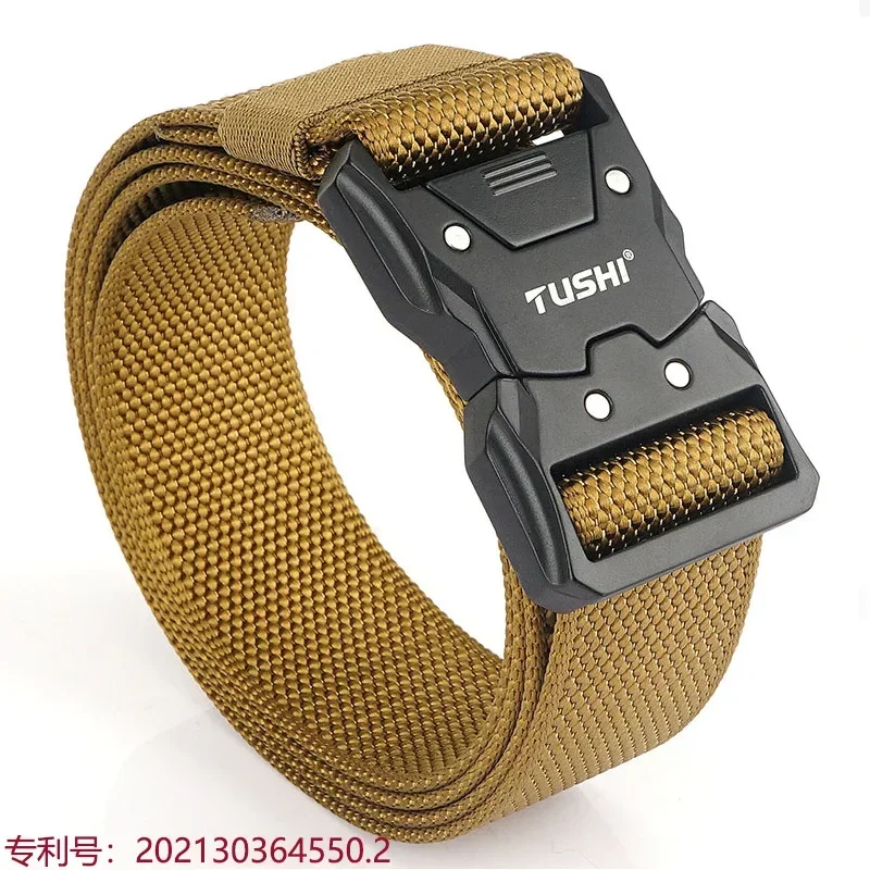 New Fashion Zinc-alloy Buckle Quick Release Buckle Tactical Belt Work Outdoor Training Pants Belts for Men Casual Men's Belt