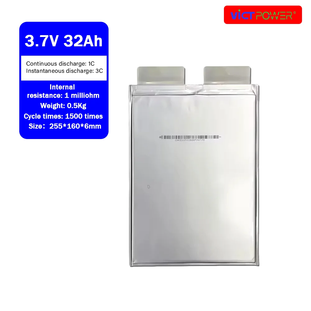 

Victpower 3.7V 32ah 58ah 73ah 76ah NMC LithiumIon Pouch Cell Polymer Battery Cell Electric Bicycle Battery Lithium Ion batteries