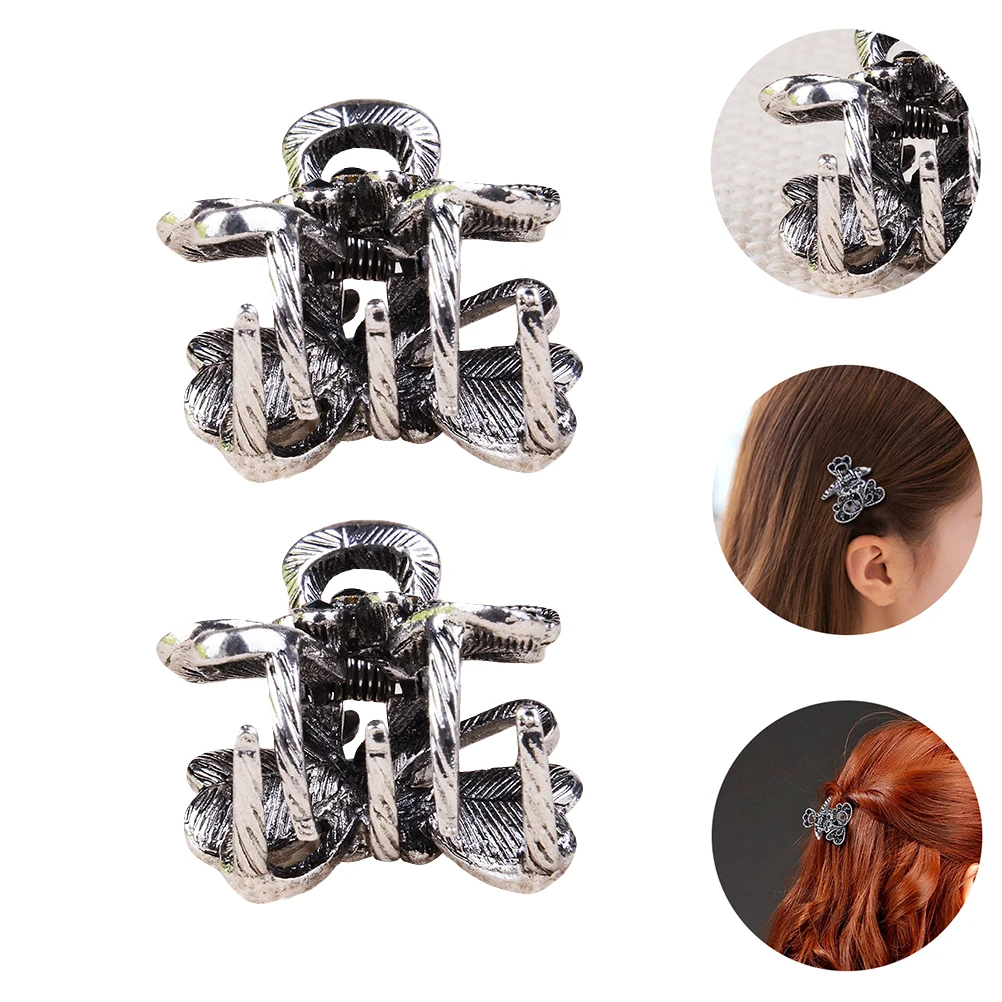 

2Pcs Hair Claw Small Hair Clip Jaw Clamp Stylish Color Flexible Durable for Party Wedding Daily Use Girls Women