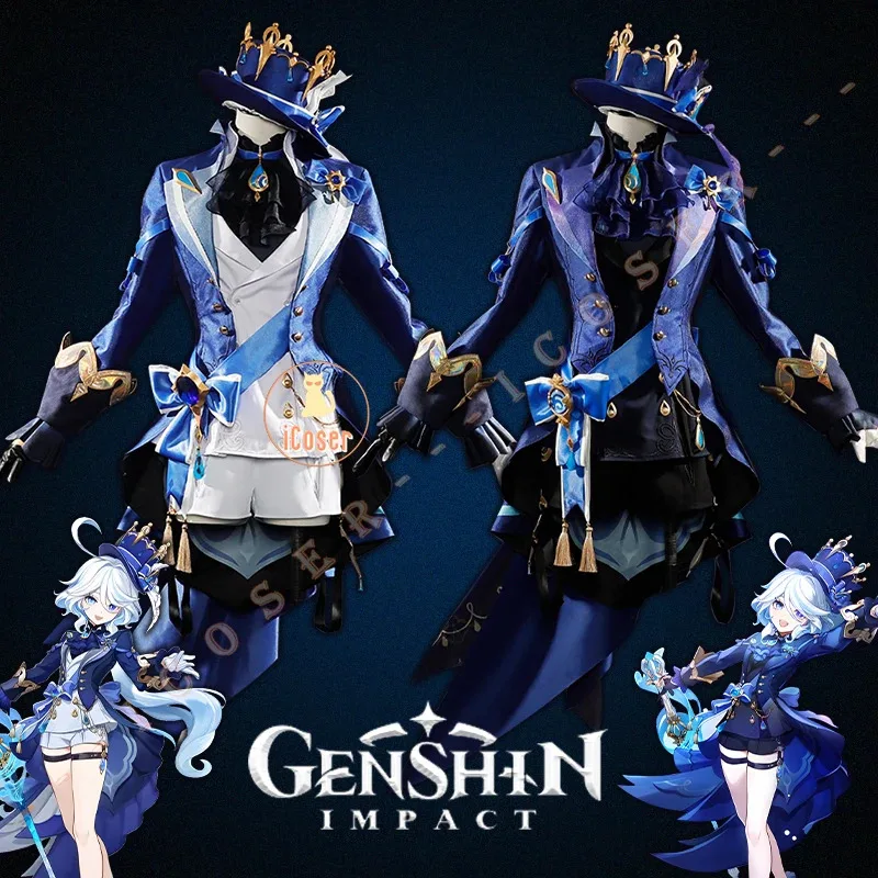 ชุดคอสเพลย์เกม Genshin Impact ฟุนินะ พร้อมหมวก วิกผม ปนูมา โอซิอา เทพแห่งความยุติธรรม เป็นอุปกรณ์ประกอบฉากสำหรับผู้หญิง
